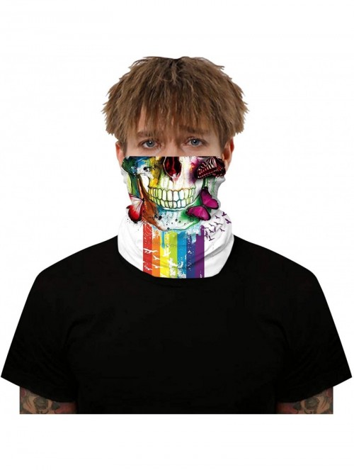 Balaclavas Seamless Rave Face Cover Bandana-Neck Gaiter Tube Headwear Motorcycle Face Scarf - Skull 2 - CT1989XHW6W $14.12