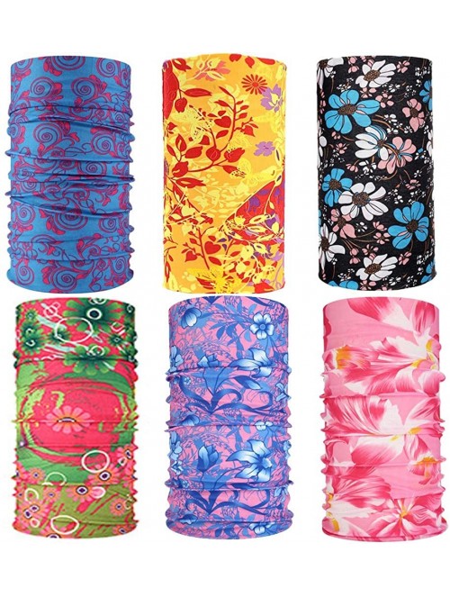 Balaclavas 6 PC Floral Bandana UV Face Shield Cover Balaclava Head Wrap for Fishing Cycling - Flower 8 - C9198QZ7HWN $24.15