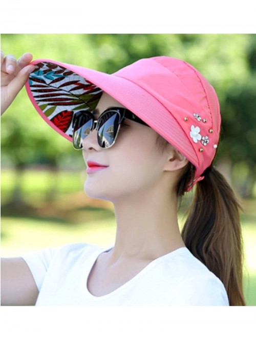 Sun Hats Sun Hats Wide Brim Anti-UV Visor Hats Sunscreen Beach Cap - 1 - CO1847OUYTM $14.04