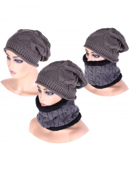 Skullies & Beanies 4 Pieces Winter Set Include Crochet Beanie Hat Ear Warmer Scarf and Gloves - Color 2 - CC18M2M22AU $15.01