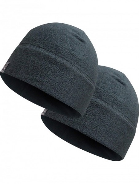 Skullies & Beanies Tactical Fleece Watch Cap Beanie - Skull Cap Fleece Hat - Mens & Women - [2-pack] Black - CW18Z54E4R0 $13.30