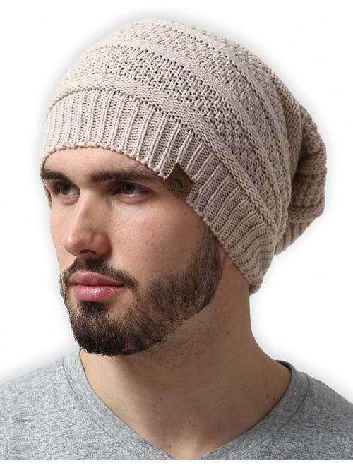 Skullies & Beanies Slouchy Cable Knit Beanie for Men & Women - Winter Toboggan Hats for Cold Weather - Oversized Slouch Beani...