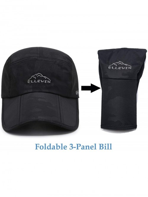 Baseball Caps Unisex Baseball Cap UPF 50 Unstructured Hat with Foldable Long Large Bill - B-black-m/L - CS1833HK44M $12.70