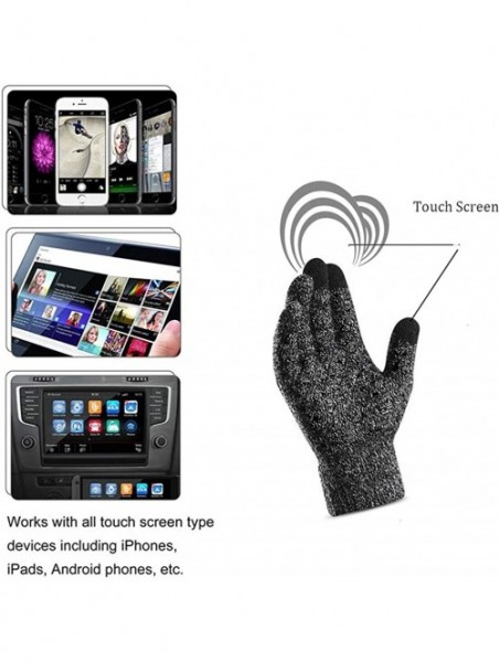 Skullies & Beanies 3Pcs Winter Beanie Hat- Warmer Scarf-Touchscreen Gloves Set for Men Women - Grey - CC18HA0X957 $18.06
