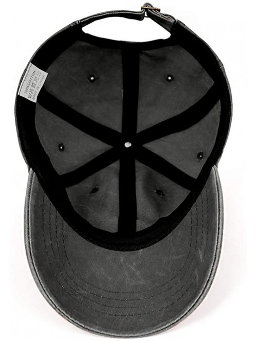 Baseball Caps Unisex Men Denim Baseball Hats Cotton Adjustable Mesh Visor-Hoyt-Team-Logo-Flat Caps - Black-6 - C518T42EZLA $1...