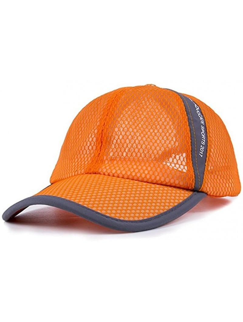 Baseball Caps Breathable Net Cap Sun Hat Quick-Dry Ventilation Baseball Cap Outdoor Sunshade - Orange - CE184AIXM50 $11.91