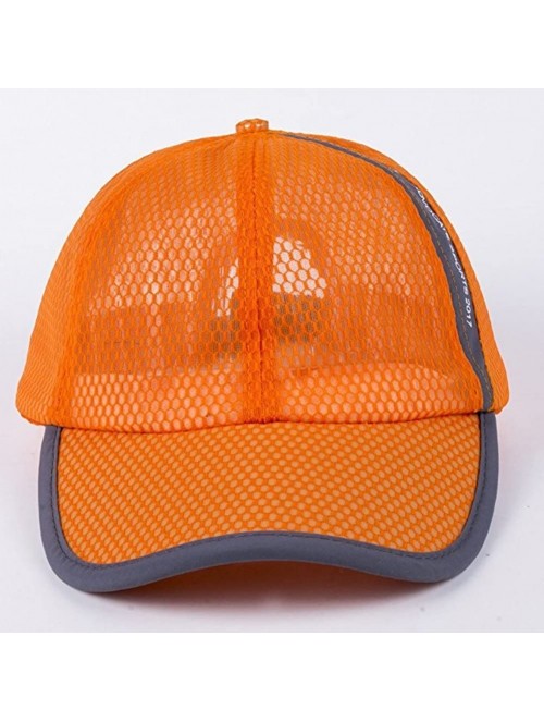 Baseball Caps Breathable Net Cap Sun Hat Quick-Dry Ventilation Baseball Cap Outdoor Sunshade - Orange - CE184AIXM50 $11.91