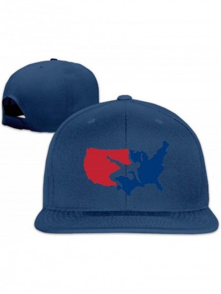 Baseball Caps Unisex USA Wrestling Flat Baseball hat - Navy 1 - CL18I5GNTW7 $15.22