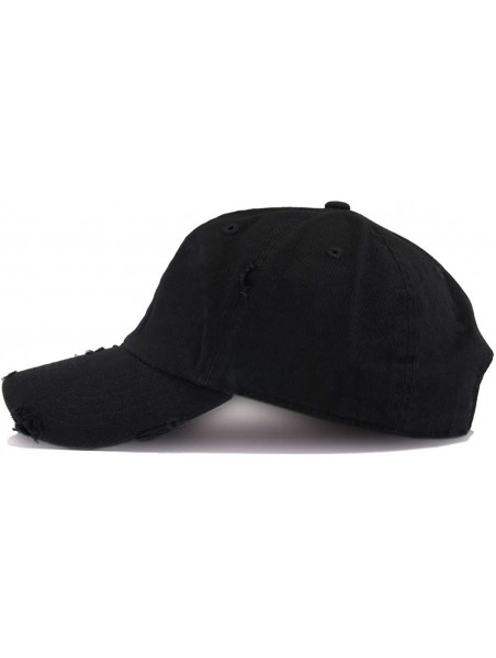 Baseball Caps Good Vibes Only Vintage Baseball Cap Embroidered Cotton Adjustable Distressed Dad Hat - Black - C418AIMS2LL $19.44