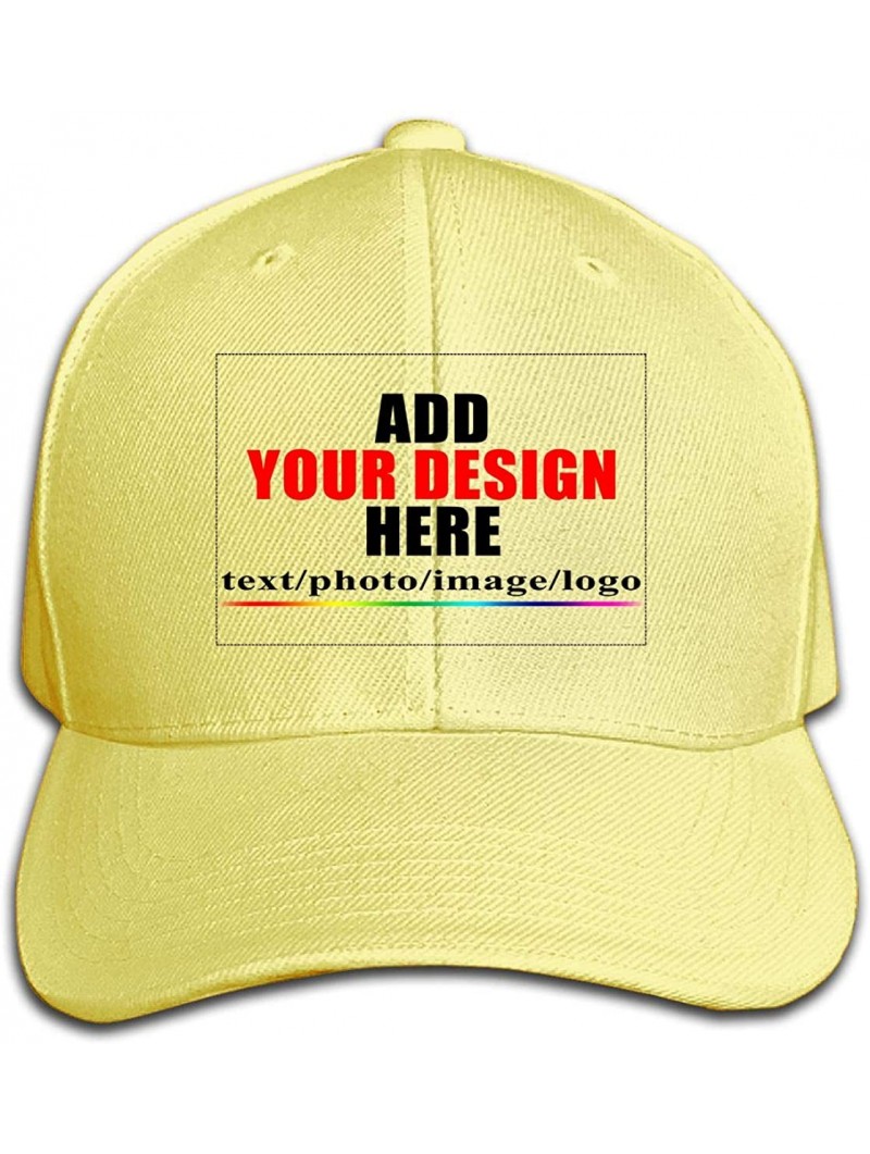 Baseball Caps Custom Baseball Caps- Design Your Own Hat- Team Photo Text Logo Graphic Print - Baseball-a Yellow - CA18U9AT67R...