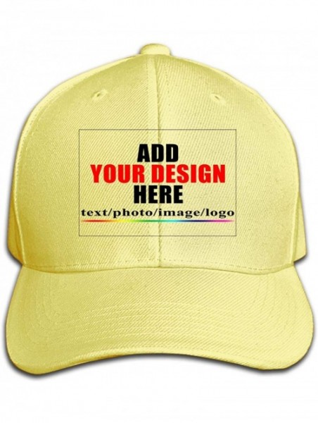 Baseball Caps Custom Baseball Caps- Design Your Own Hat- Team Photo Text Logo Graphic Print - Baseball-a Yellow - CA18U9AT67R...