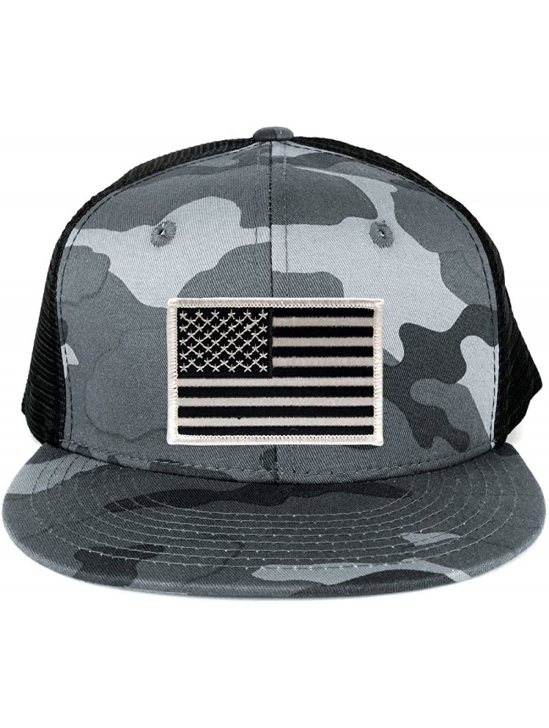Baseball Caps US American Flag Embroidered Patch Adjustable Urban Camo Trucker Cap - UUB - Black White Patch - CV12N74XJXW $1...