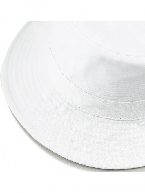 Bucket Hats 100% Cotton Canvas & Pigment Dyed Packable Summer Travel Bucket Hat - 1. Canvas - White - CJ18DQD67DN $13.12