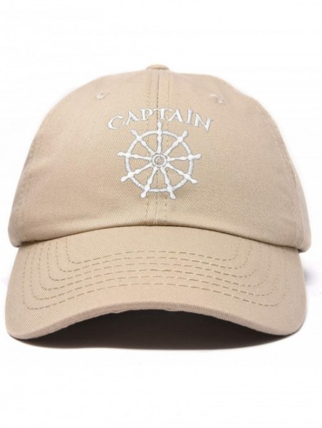 Baseball Caps Captain Hat Sailing Baseball Cap Navy Gift Boating Men Women - Khaki - C718WHZ9UYI $16.74