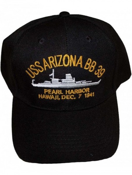Baseball Caps Embroidered USS Arizona Battle Ship- Pearl Harbor Hawaii- Dec. 7 1941 Cap Hats - Black - CQ116MN1DWP $30.68