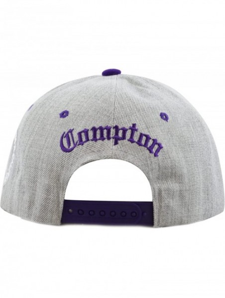Baseball Caps Compton 3D Embroidered Heather Grey Snap Back Baseball Hat - Purple - CU12E09C01F $11.55