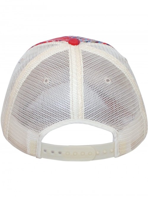 Baseball Caps Low Profile (UNS) Plaid Mesh Cap-6853 - Red - CM11W7ZCY61 $13.26