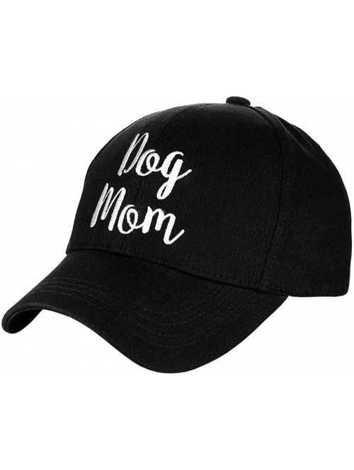 Baseball Caps Women's Embroidered Quote Adjustable Cotton Baseball Cap - Dog Mom- Black - CO180OQYR9Q $21.06