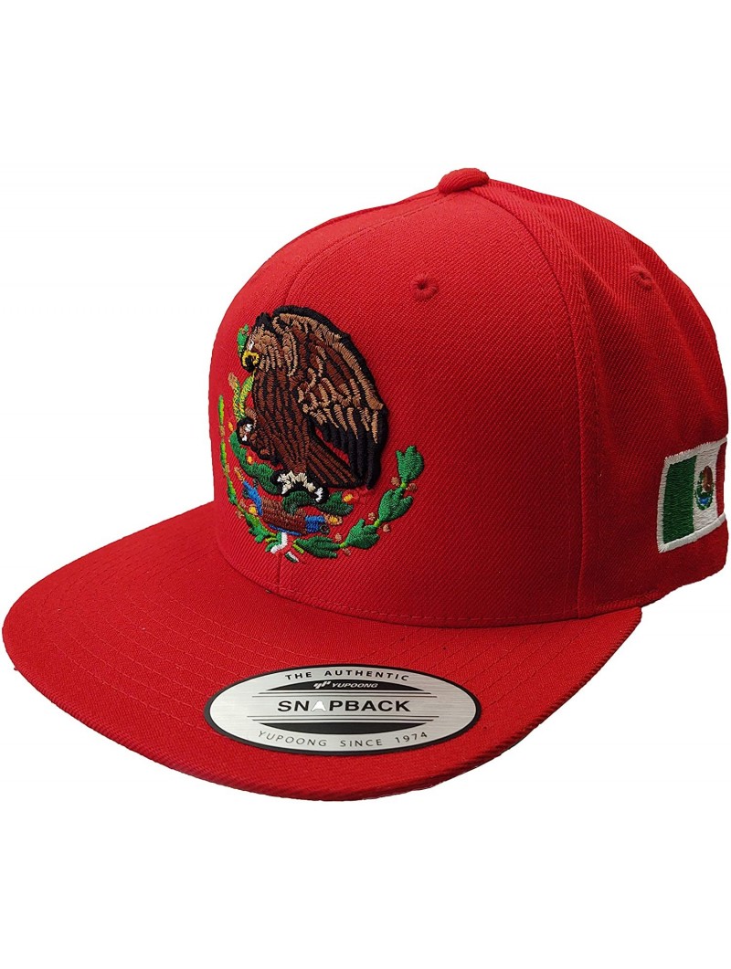 Baseball Caps Mexico Snapback dadhat Flat Panel and Vintage Hats Embroidered Shield and Flag - Red/Original - C912IF1DZ6D $31.10