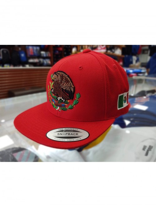 Baseball Caps Mexico Snapback dadhat Flat Panel and Vintage Hats Embroidered Shield and Flag - Red/Original - C912IF1DZ6D $31.10