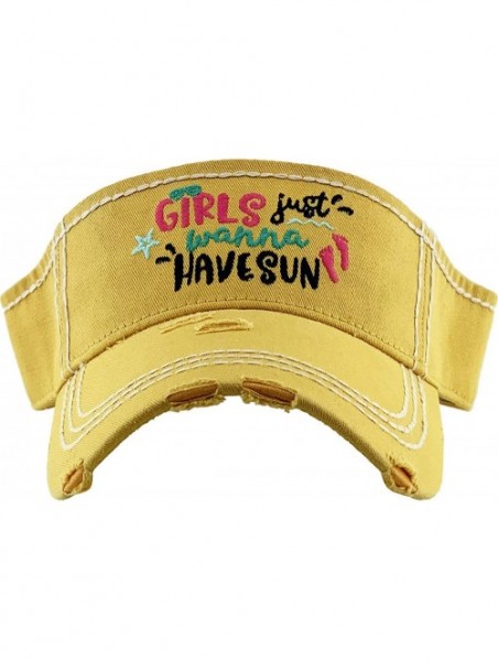 Visors Womens Baseball Cap Sun Visor High Ponytail Bun Adjustable Vintage Distressed Athletic Hat - CY1953C5CC6 $21.12
