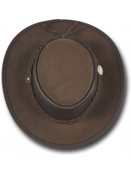 Sun Hats Foldaway Cattle Suede Cooler Leather Hat - Item 1064 - Brown - CM12EZLC7LV $53.48