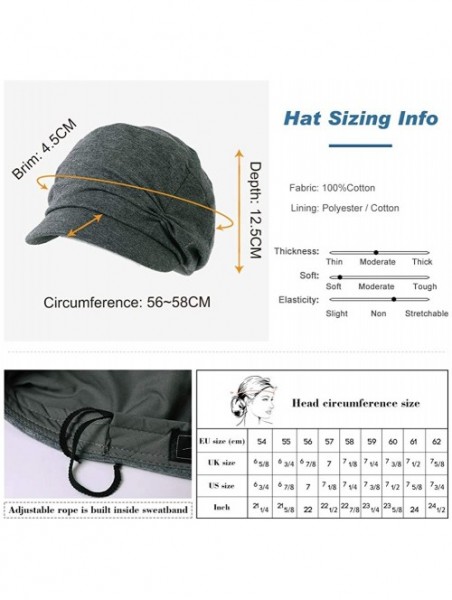 Newsboy Caps Packable Beret Newsboy Cap for Women Spring Summer Winter Gatsby Visor Hat 55-59 cm - 91567grey - C119993E2NM $1...