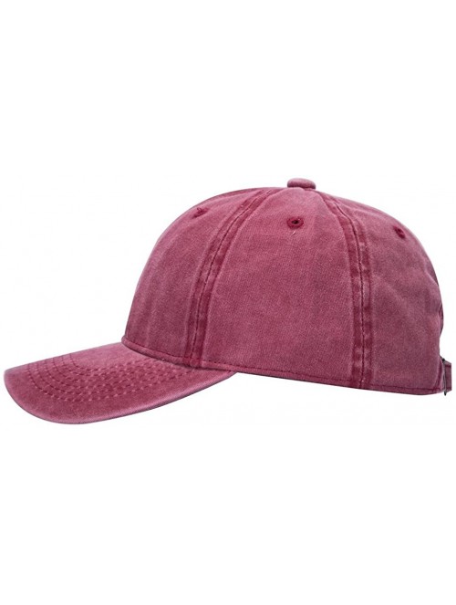 Baseball Caps Custom Denim Hat Embroidered Men Women Personalized Text Name Baseball Cap - Retro Wine - CA18GAYSWUH $19.04