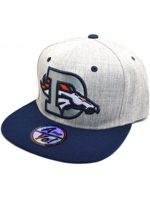 Baseball Caps D Broncos Flat Snapback Twill Bill Visor Cap Hiphop Baseball Hat AYO1140 - Grey / Navy - CR18DRHOXGK $18.54