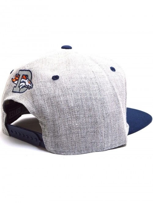Baseball Caps D Broncos Flat Snapback Twill Bill Visor Cap Hiphop Baseball Hat AYO1140 - Grey / Navy - CR18DRHOXGK $18.54