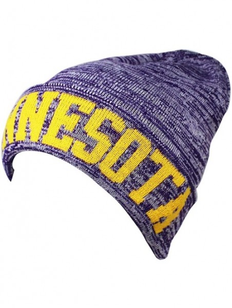 Skullies & Beanies Classic Cuff Beanie Hat Ultra Soft Blending Football Winter Skully Hat Knit Toque Cap - Sf200 Minnesota - ...