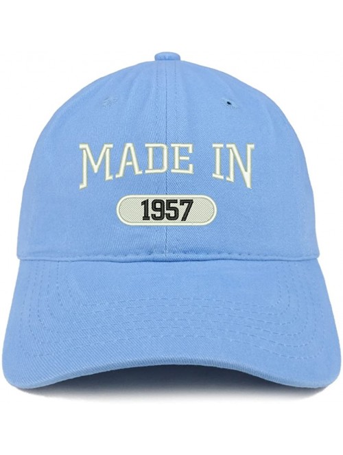 Baseball Caps Made in 1957 Embroidered 63rd Birthday Brushed Cotton Cap - Carolina Blue - CG18C9H2DUM $19.43