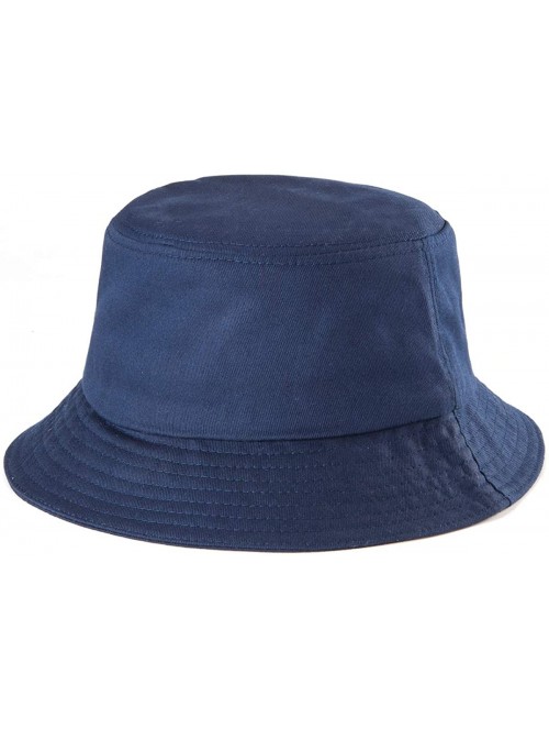 Bucket Hats Womens Bucket Hat Fishing Hat - Black Cotton Bucket Hats for Women Sun Hat Cap - Blue - CP18KMXMLLR $17.30