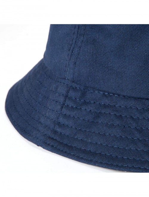 Bucket Hats Womens Bucket Hat Fishing Hat - Black Cotton Bucket Hats for Women Sun Hat Cap - Blue - CP18KMXMLLR $17.30