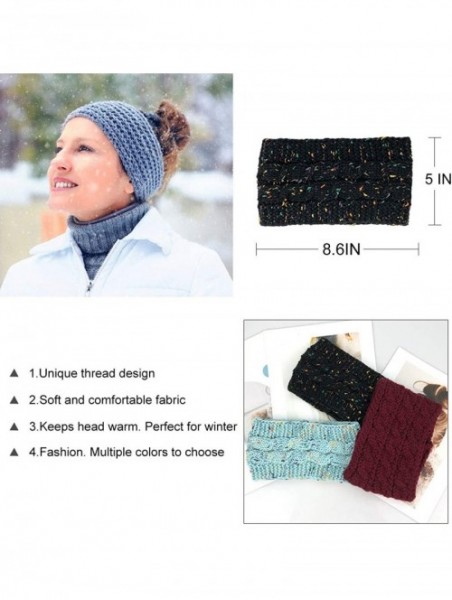 Cold Weather Headbands Womens Winter Knitted Headband - Soft Crochet Bow Twist Hair Band Turban Headwrap Hat Cap Ear Warmer -...