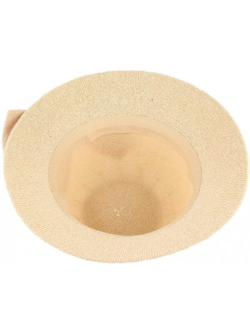 Bucket Hats Women Ladies Big Bow Sun Protection Cloche Bucket Hat Travel Outdoor Wide Brim Bucket Sun Hat - Beige - CH18INQ2L...