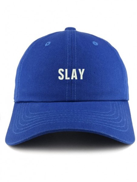 Baseball Caps Slay Embroidered Low Profile Soft Cotton Dad Hat Cap - Royal - CQ18D52CKHK $25.27