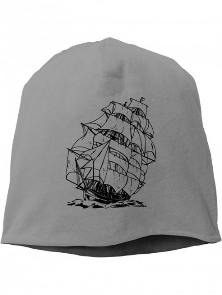 Skullies & Beanies Woman Skull Cap Beanie A Pirate Boat Headwear Knit Hat Warm Hip-hop Hat - Deep Heather - CK18OCI4EZT $18.28