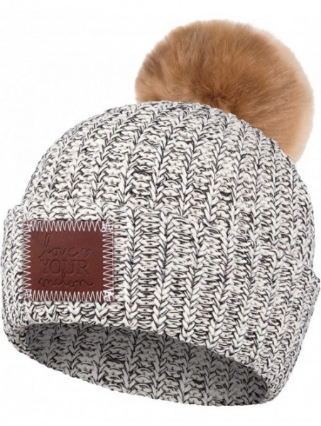 Skullies & Beanies Black Speckled Pom Beanie (Natural Pom) - CH18MC086IS $51.99