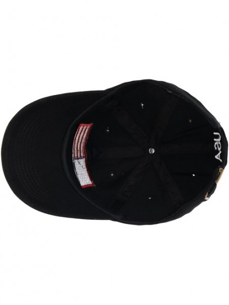 Skullies & Beanies Black Eagles American Flag Cap 100% Cotton Classic Dad Hat Plain Baseball Cap(One Size) - Wash Black - CP1...
