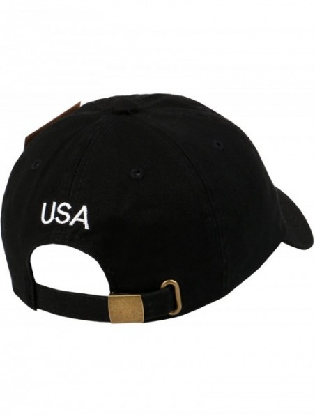 Skullies & Beanies Black Eagles American Flag Cap 100% Cotton Classic Dad Hat Plain Baseball Cap(One Size) - Wash Black - CP1...