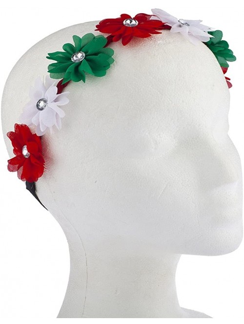 Headbands Multicolor Chiffon Flower Headband Flower Crown Headband - White Red Gren - CK12O9PVLUI $13.01