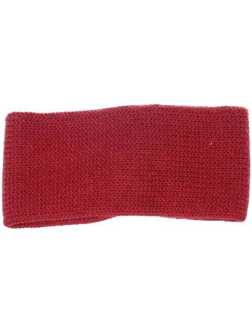 Cold Weather Headbands Women's Winter Chic Solid Knotted Crochet Knit Headband Turban Ear Warmer - Red - CK18IM6HGZ3 $18.14