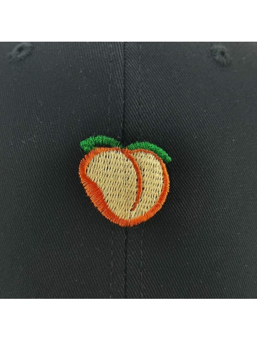 Baseball Caps Embroidered Strawberry Watermelon Adjustable - Black+peach - CK18RE9I3W9 $13.66