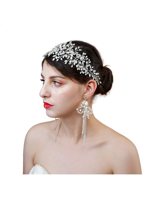 Headbands Wedding Hairpiece Wedding Hair Pin Rhinestones Bridal Hairpiece Headband Wedding Headwear with Pin (HP58-G) - CN18Q...