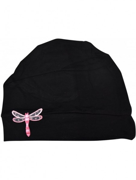 Skullies & Beanies Chemo Beanie Sleep Cap Pink Dragonfly - Black - CH18722EAUQ $17.77