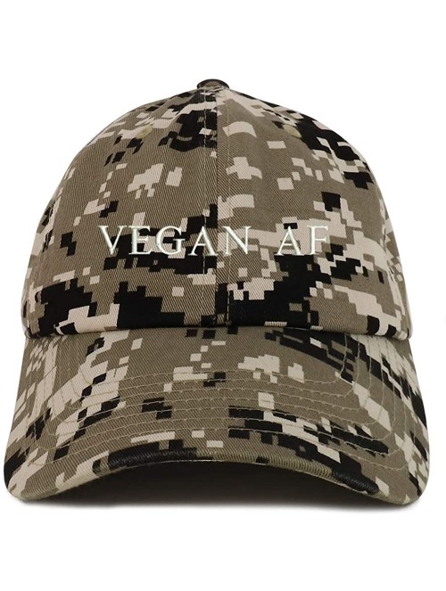 Baseball Caps Vegan Af Embroidered Soft Crown 100% Brushed Cotton Cap - Beige Digital Camo - CB18TTDA4QN $24.80