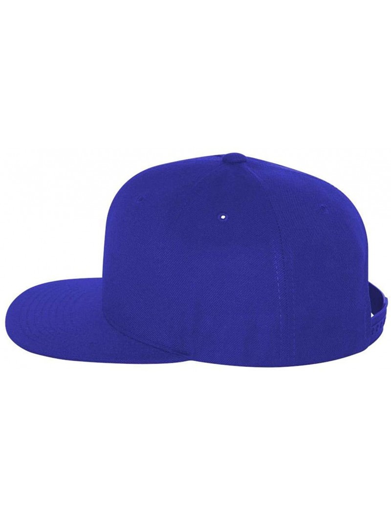 Baseball Caps 6-Panel Structured Flat Visor Classic Snapback (6089) - Royal Blue - CS11CCT51I5 $13.27