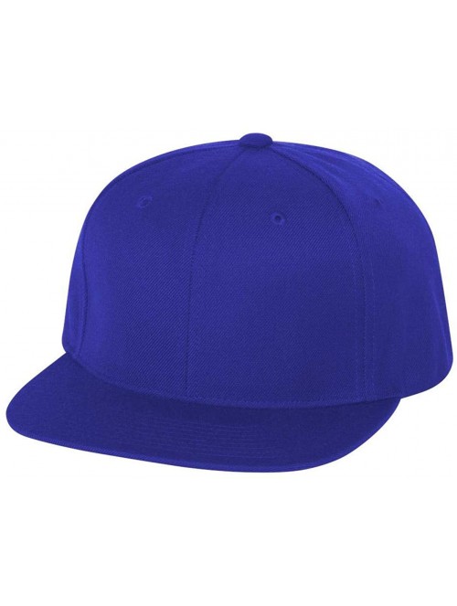 Baseball Caps 6-Panel Structured Flat Visor Classic Snapback (6089) - Royal Blue - CS11CCT51I5 $13.27