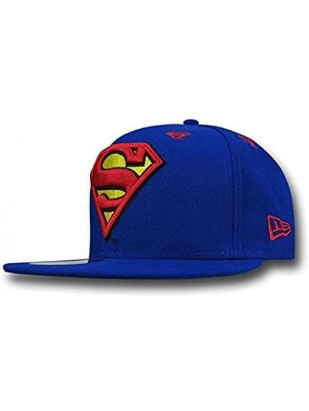 Baseball Caps New Era 59Fifty Hat Superman Superhero Stargazer Dark Royal Blue Fitted Cap - C81287YRUW3 $40.27